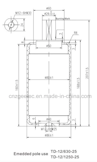 12kv Embedd Pole for Vacuum Interrupter (318GFR)