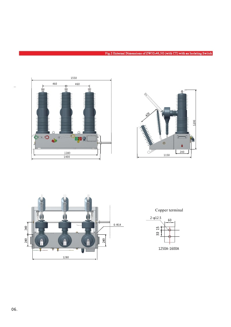 Flbs36-24kv/630A-20ka Indoor Rmu Use Sf6 Switch Disconnector Load Break Switch (lbs)