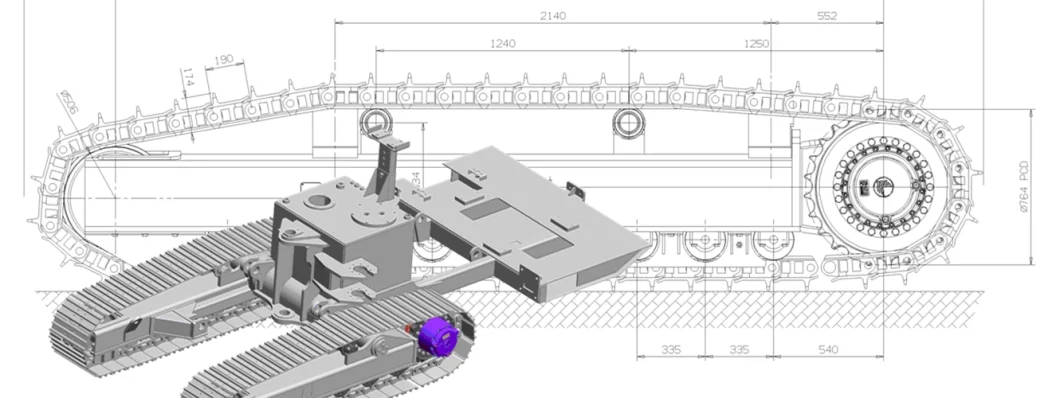 5 Ton Rubber Crawler Undercarriage and Chassis